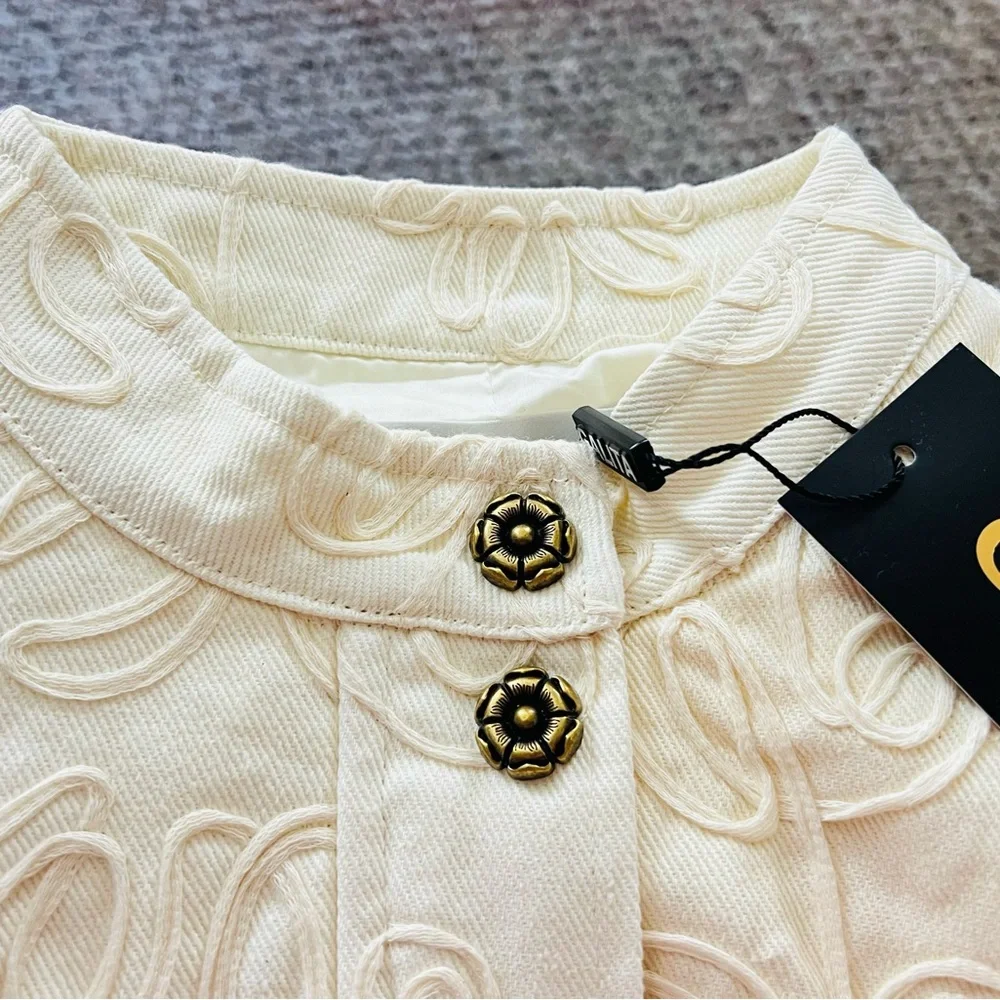 GALITA cream western vibes crop embellished jacket Small - Picture 5 of 6